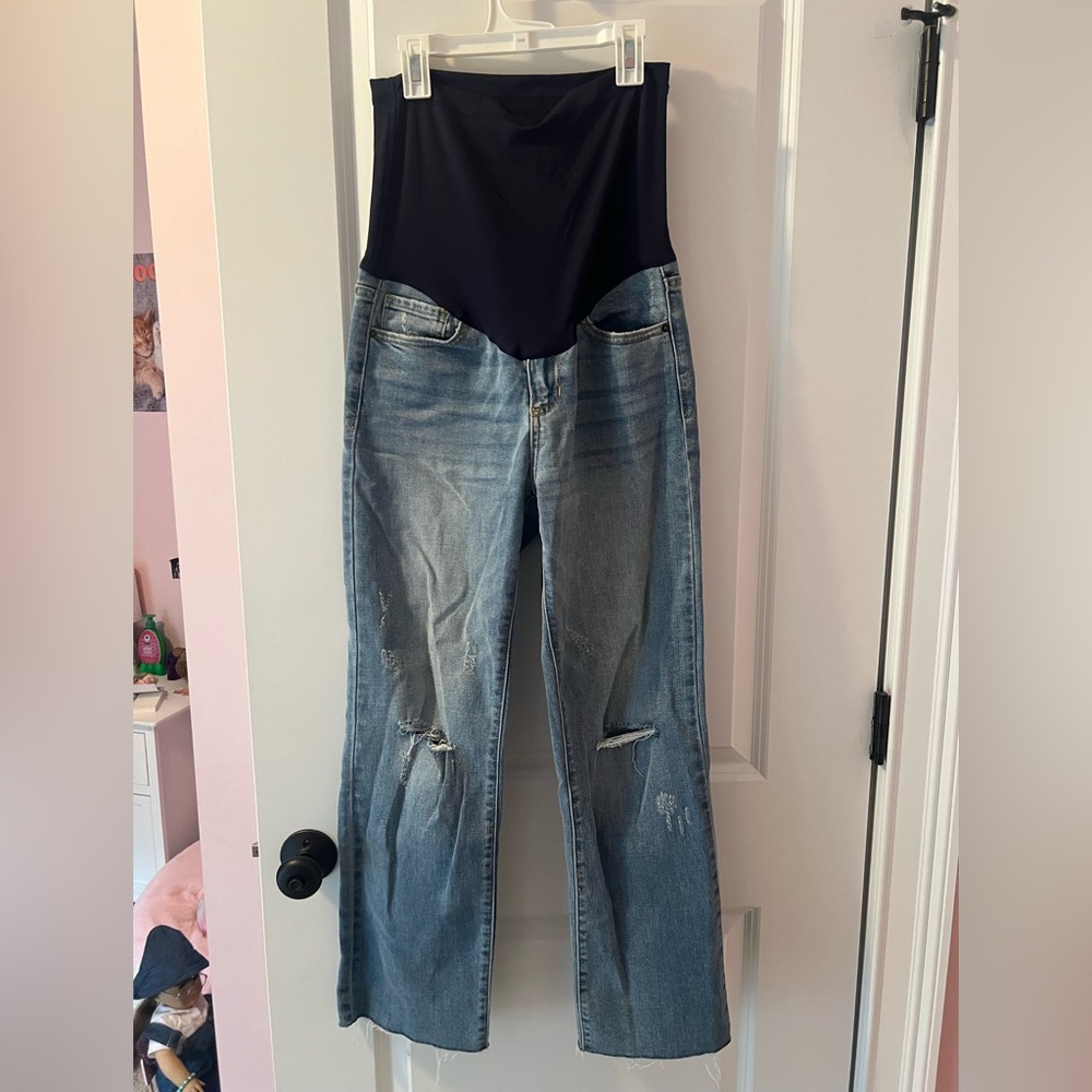Maternity Pink Blush Wide Leg Jeans size 27